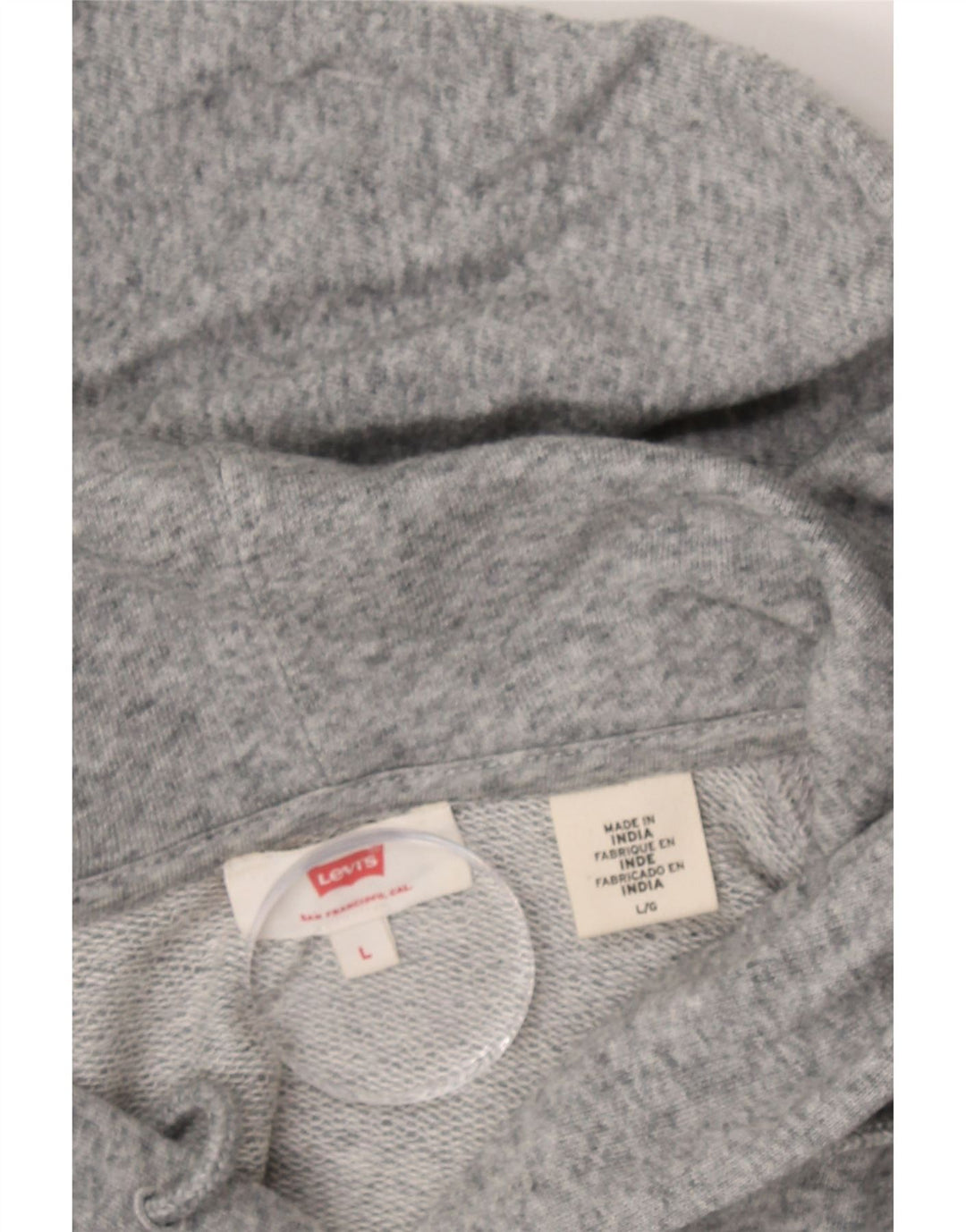 LEVI'S Mens Graphic Hoodie Jumper Large Grey Cotton Vintage Levi's and Second-Hand Levi's from Messina Hembry 