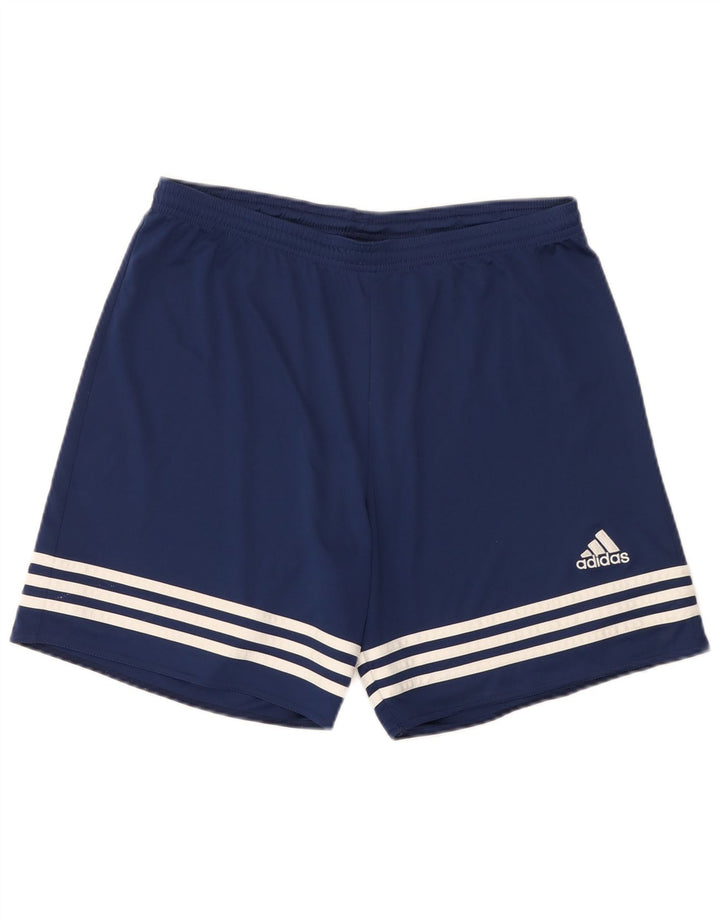 Shorts esportivos masculinos Adidas Climalite grandes poliéster azul marinho
