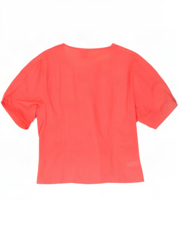Blusa feminina de manga curta Betty Barclay Reino Unido 12 algodão rosa médio
