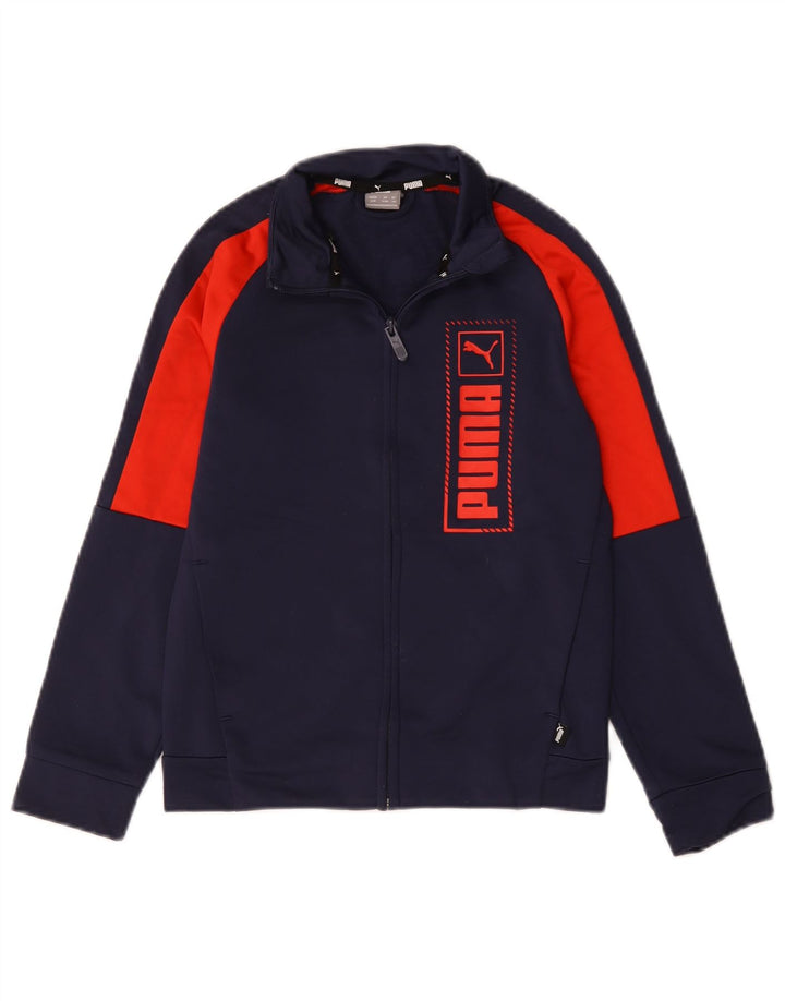 Jaqueta PUMA Boys Graphic Tracksuit Top 9-10 Anos Azul Marinho Colorblock