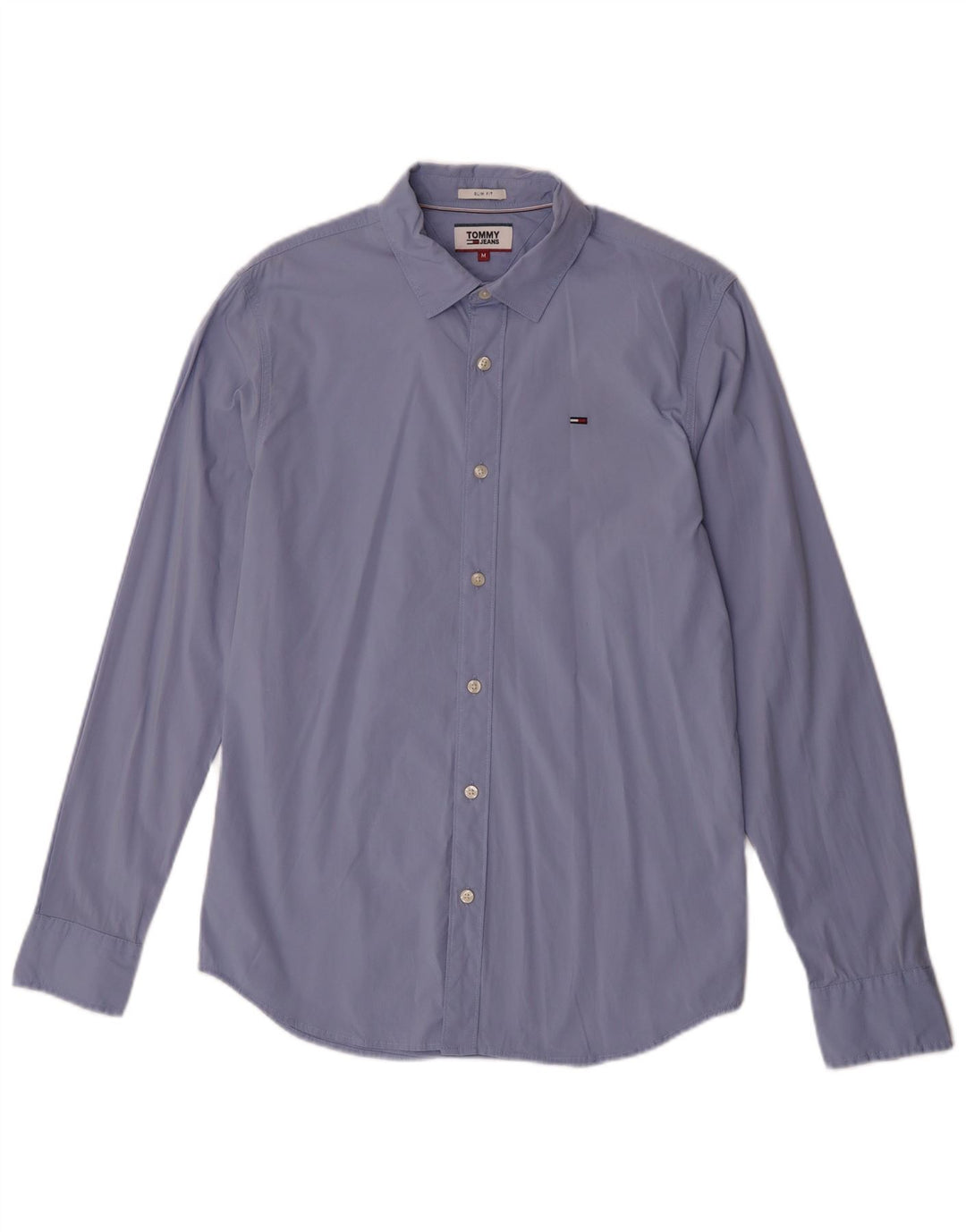 Tommy Hilfiger Mens Slim Fit Camisa Médio Algodão Azul