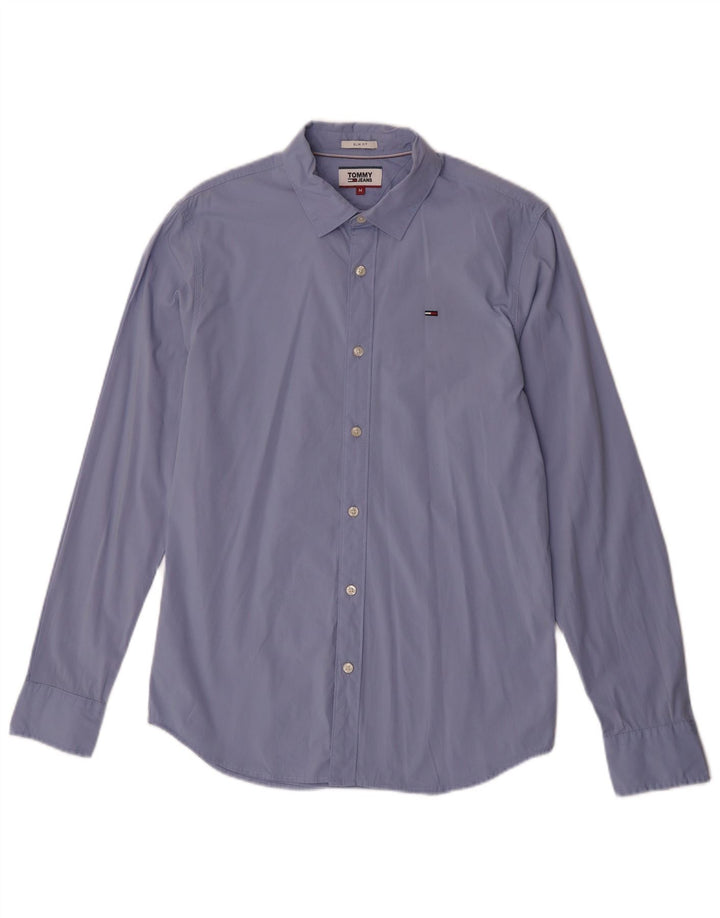 Tommy Hilfiger Mens Slim Fit Camisa Médio Algodão Azul