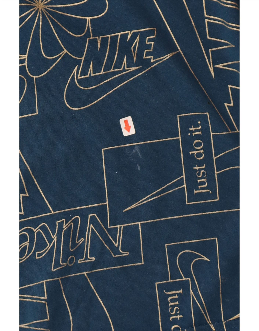 Camiseta Nike masculina gráfica top pequeno algodão azul marinho