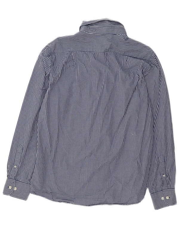 Izod Mens Coupe Ajustee Camisa Slim Fit Azul Médio Algodão Gingham