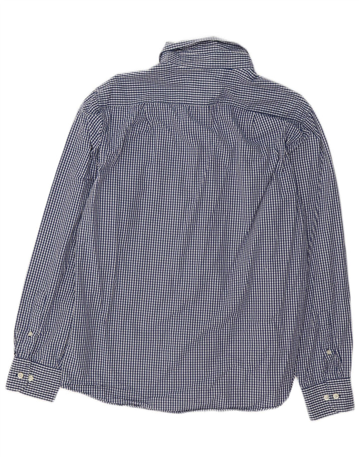 Izod Mens Coupe Ajustee Camisa Slim Fit Azul Médio Algodão Gingham