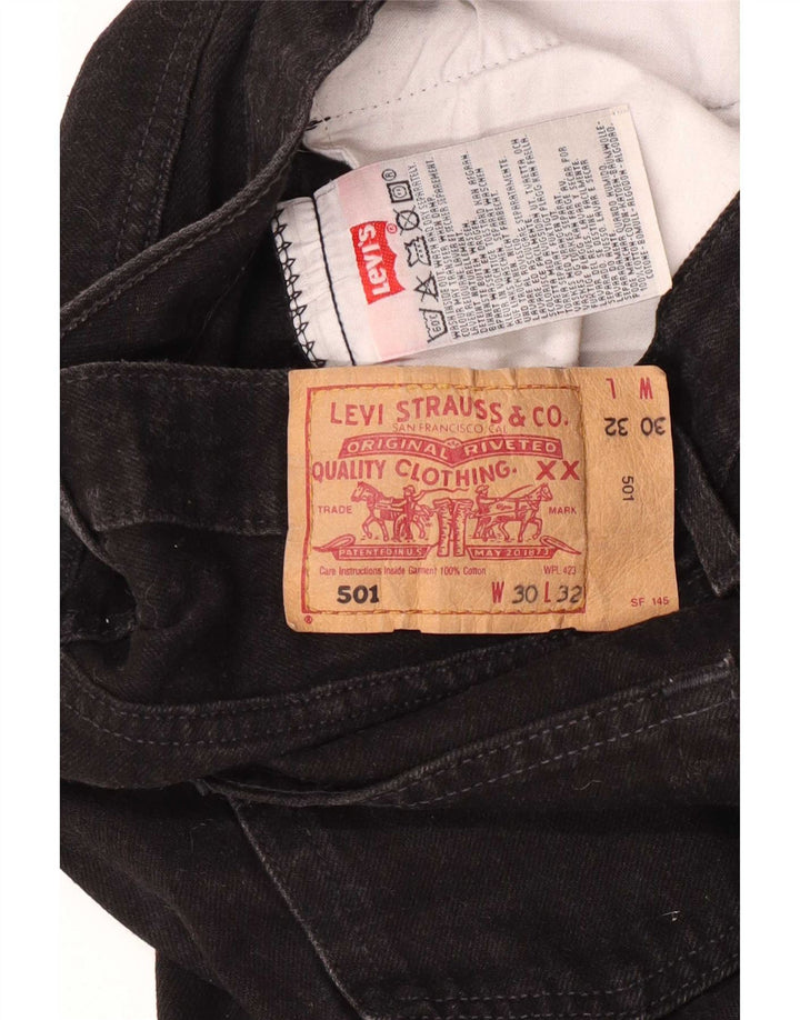 Jeans Levi's 501 Straight Masculino W30 L32 Algodão Preto
