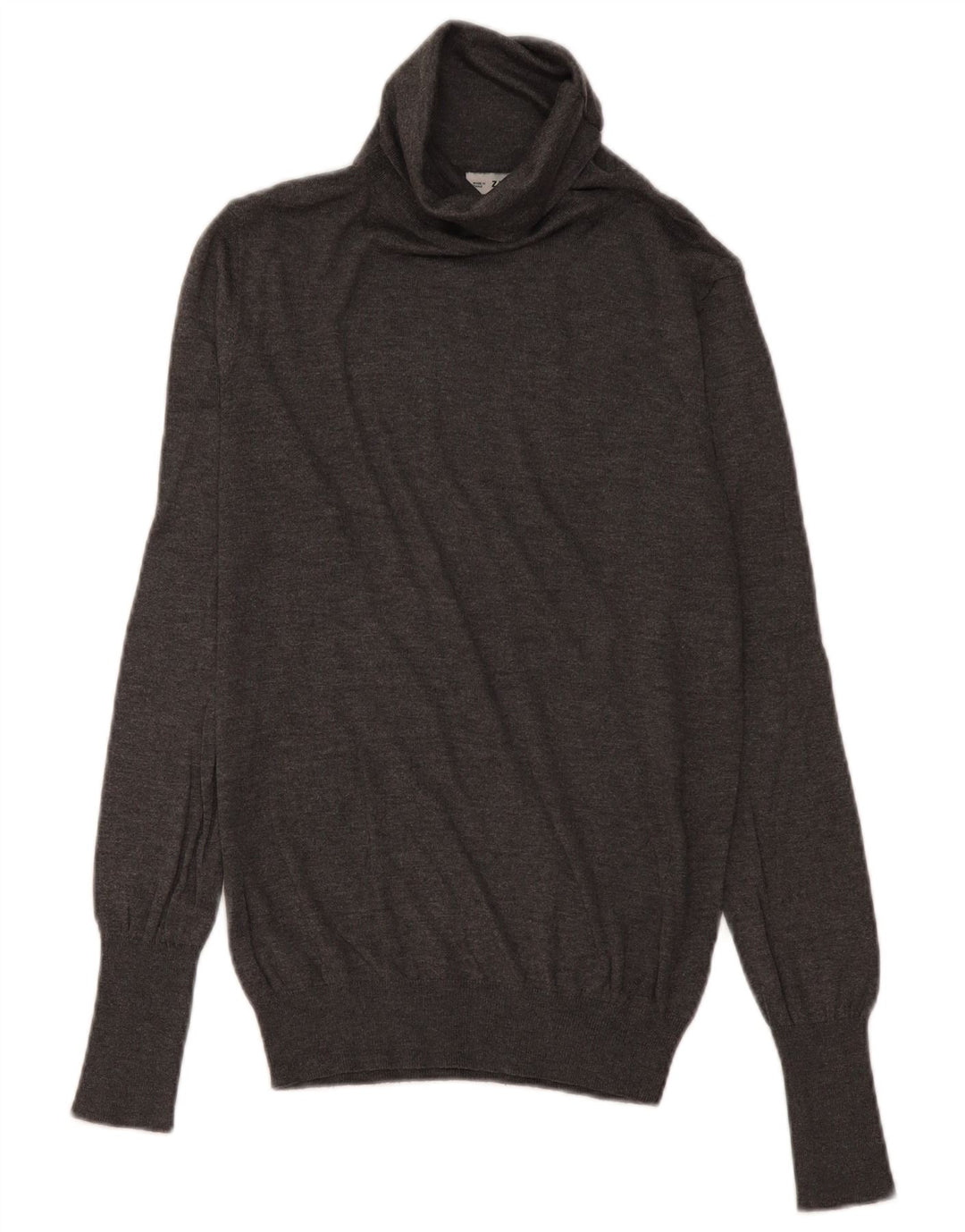 Suéter feminino Zara com gola redonda Reino Unido 14 cinza médio modal