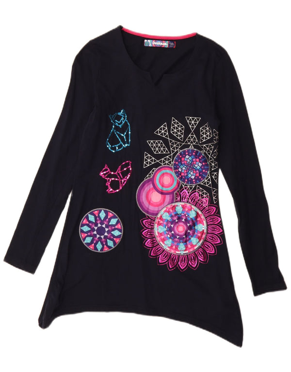 Desigual Vestido Túnica Manga Comprida Menina 13-14 Anos Azul Marinho Festival