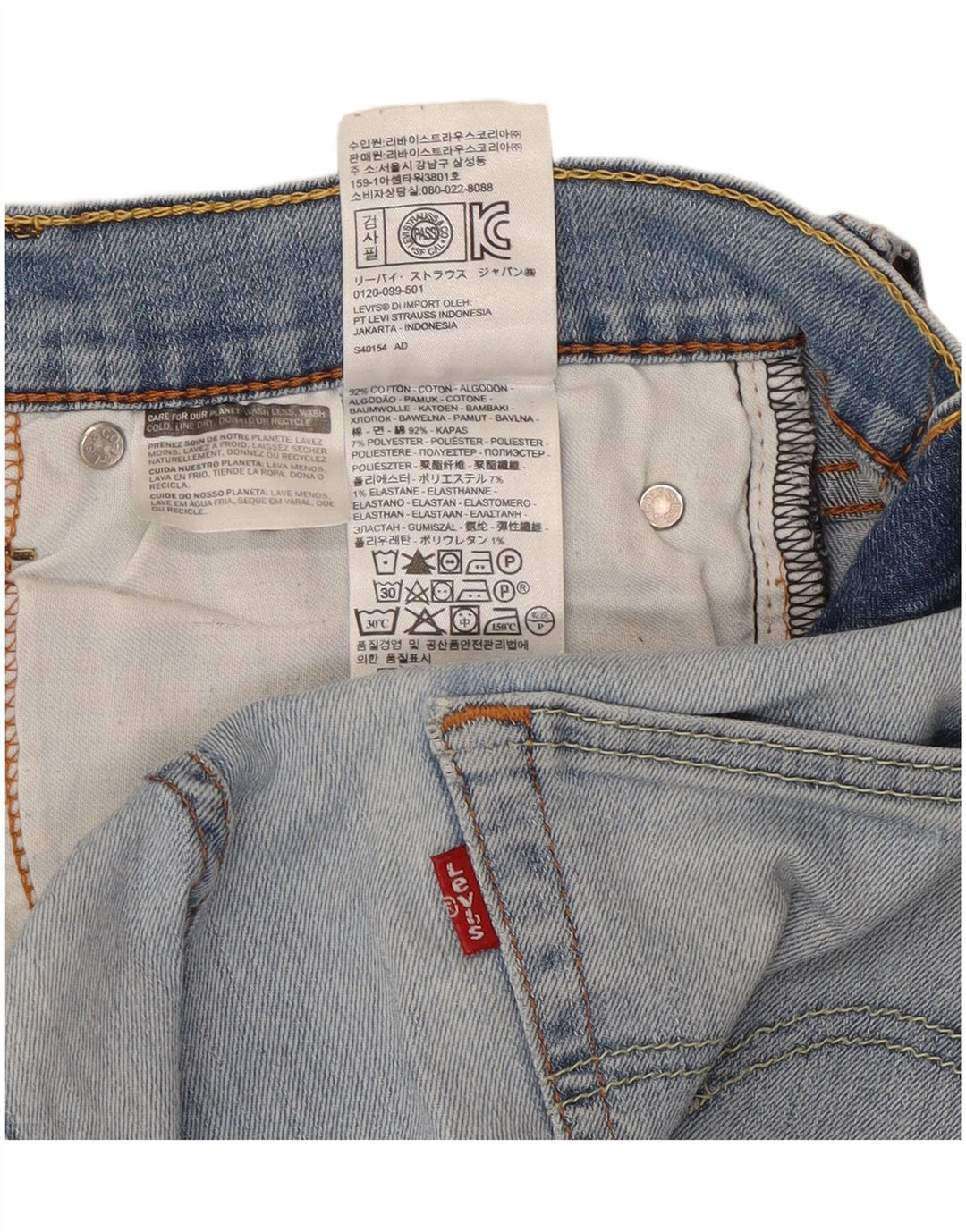 Levi's Mens Slim Jeans W31 L34 Azul Algodão