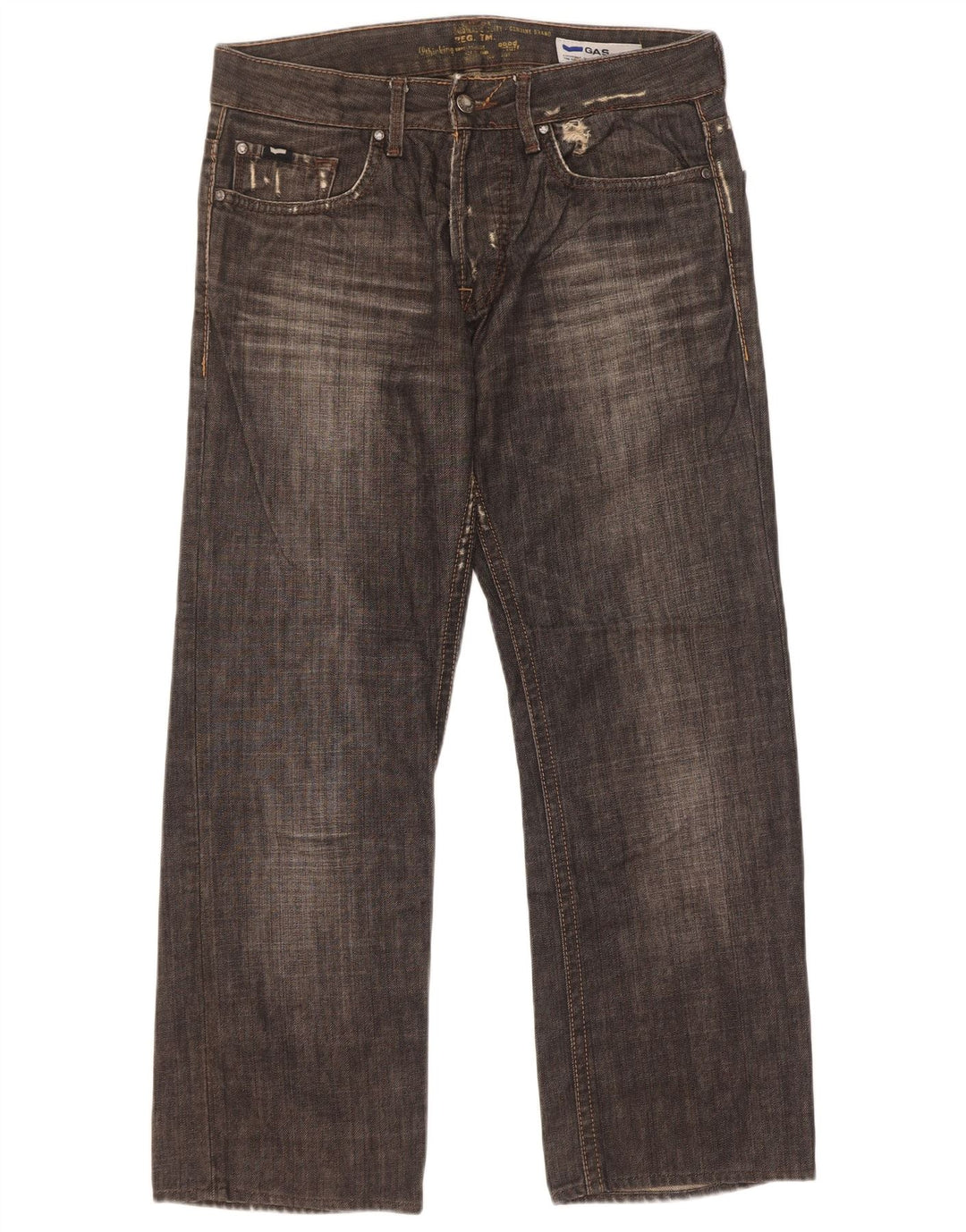 Calça jeans reta masculina Gas W31 L27 algodão preto