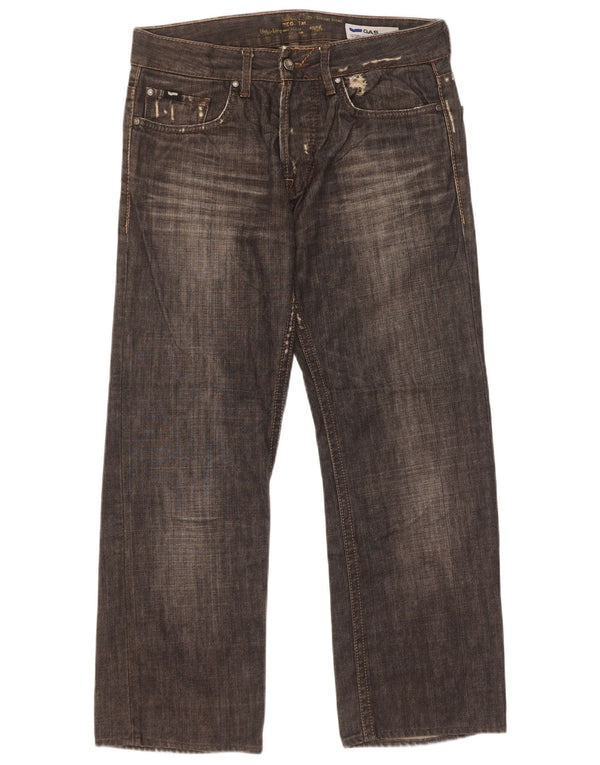 Calça jeans reta masculina Gas W31 L27 algodão preto