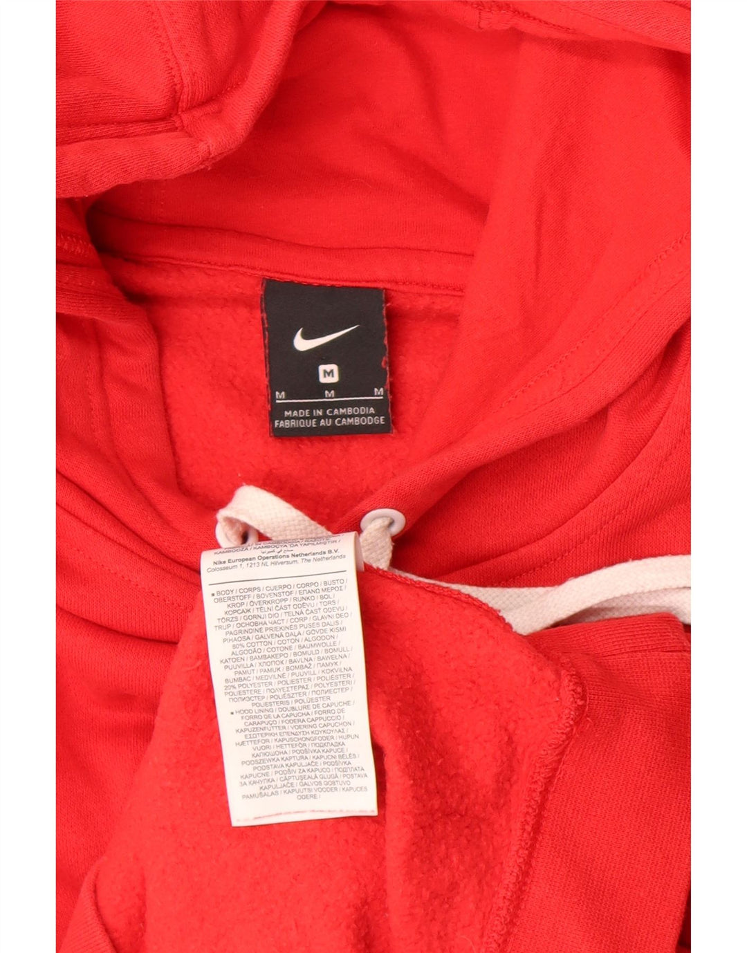 Nike Mens Hoodie Jumper Médio Algodão Vermelho
