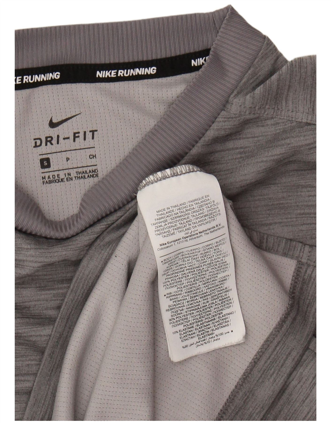 NIKE Womens Dri Fit Top Manga Longa UK 10 Pequeno Cinza Flecked Poliéster