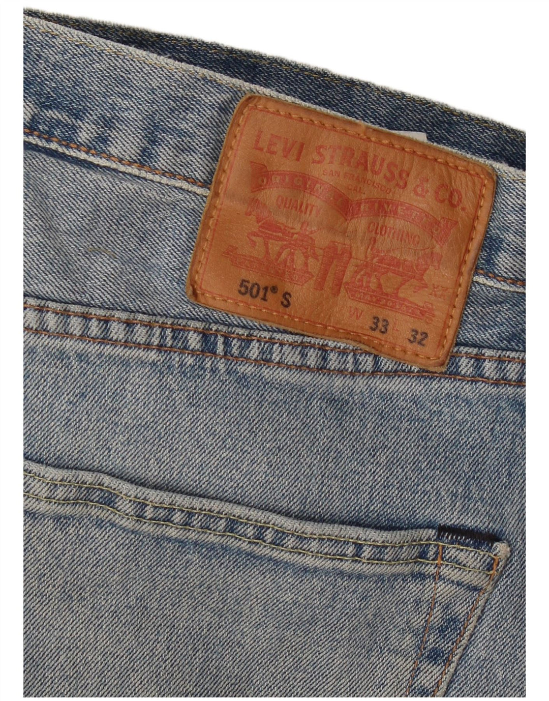 LEVI'S Mens 501 Straight Jeans W33 L32 Blue Cotton