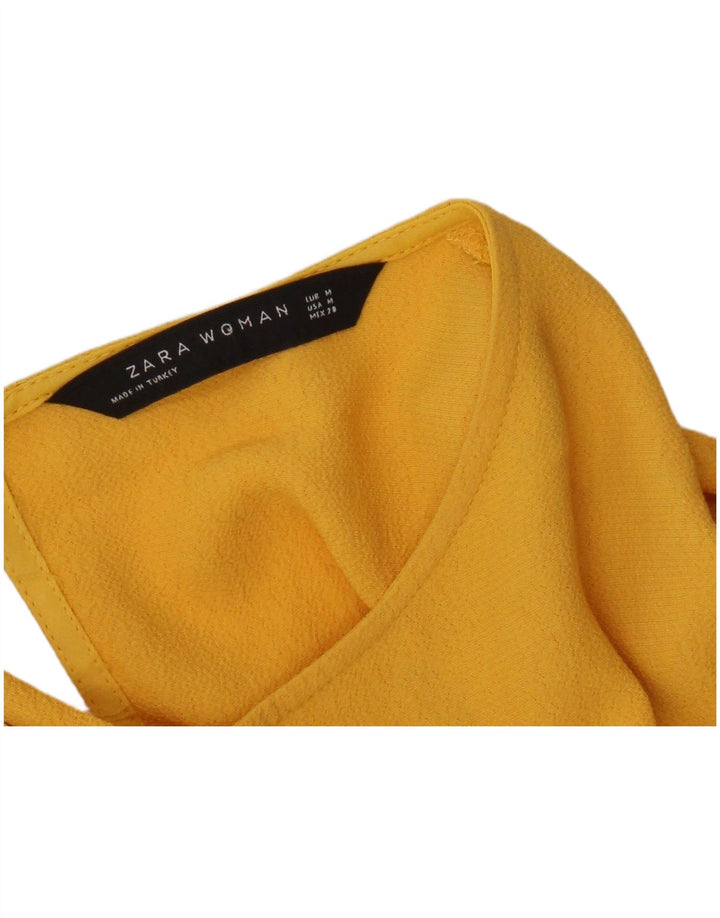 Blusa feminina Zara Top UK 12 Médio Amarelo