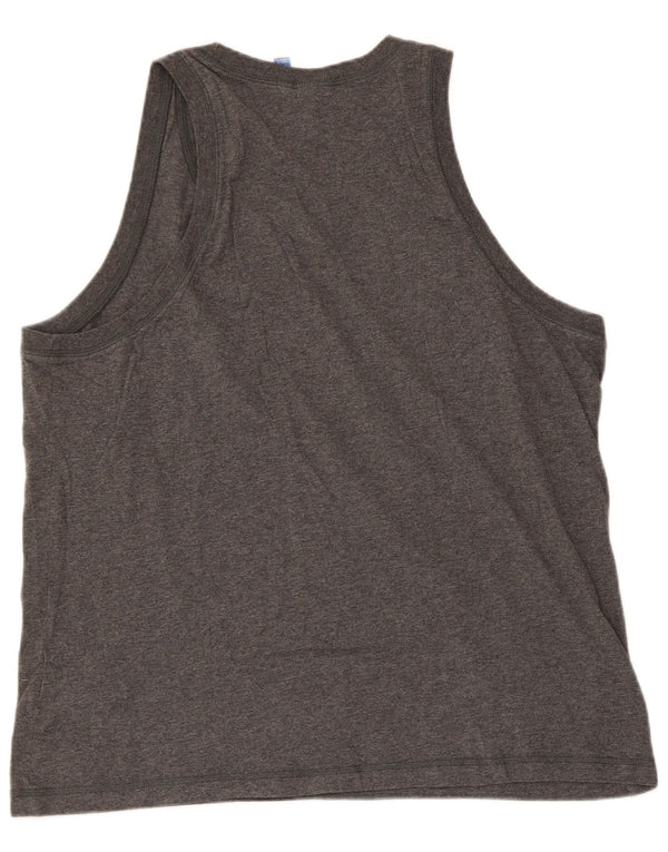 Adidas Mens Graphic Vest Top Grande Algodão Cinza