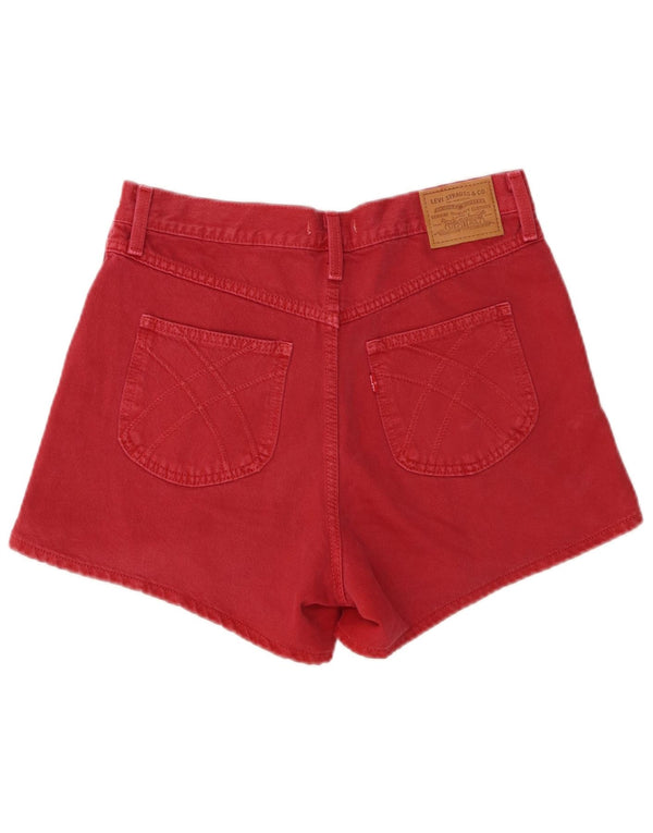 Levi's Womens Mom High Waist Denim Shorts W29 Medium Red Cotton 80s