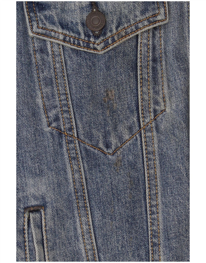 Jaqueta jeans feminina Levi's UK 10 pequeno algodão azul