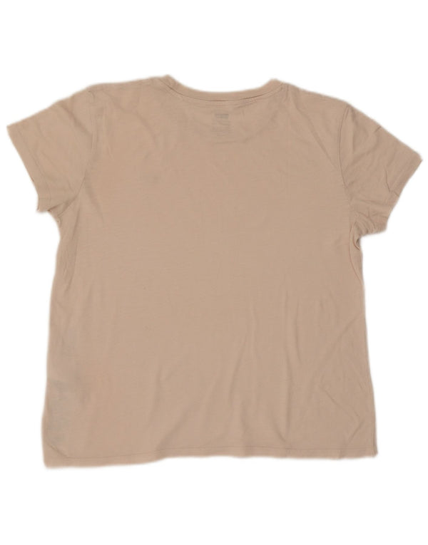 Camiseta feminina Levi's Perfect Crew Top UK 14 algodão bege médio