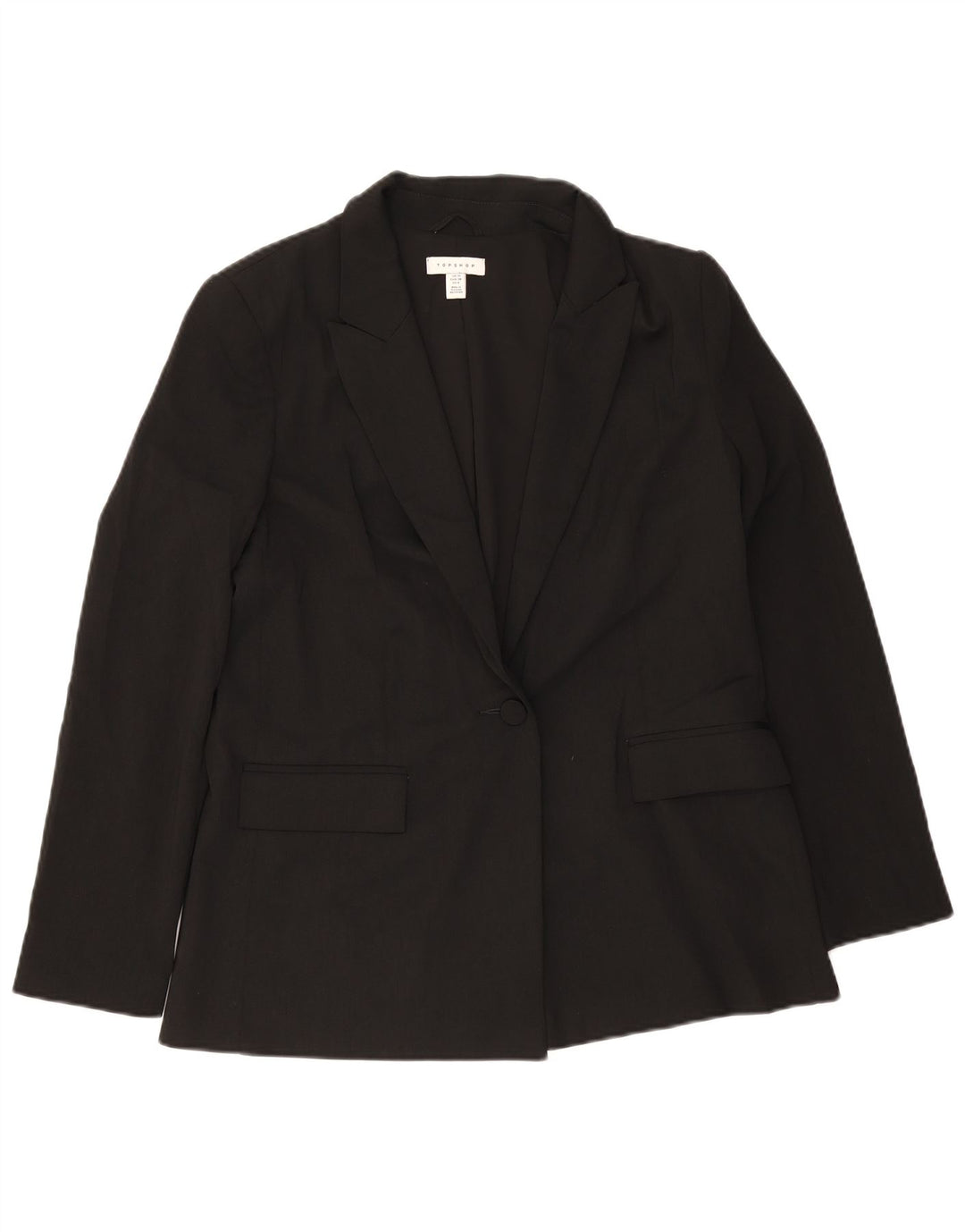 Jaqueta blazer feminina Topshop com 1 botão Reino Unido 10 poliéster preto pequeno
