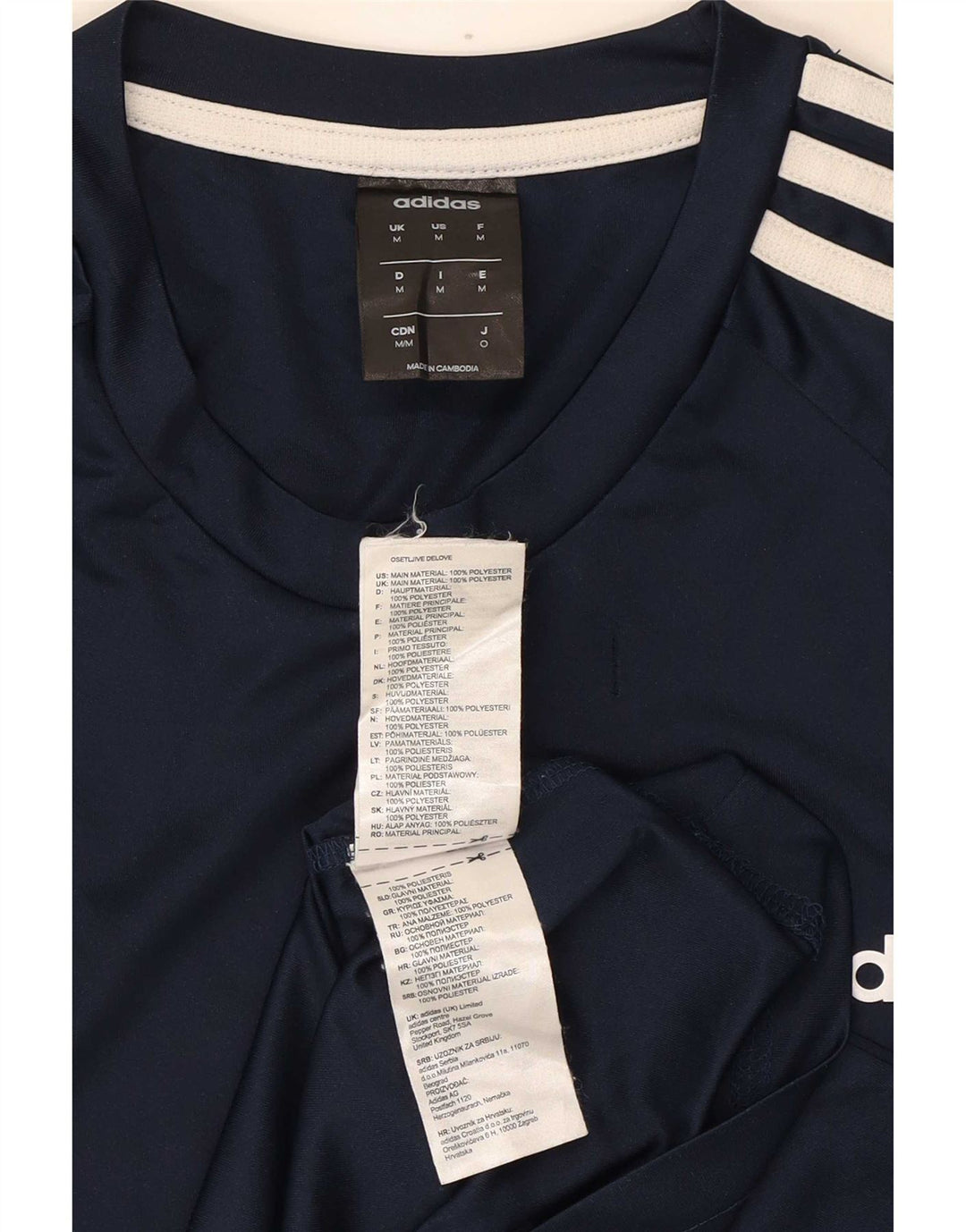 Camiseta masculina Adidas Climalite Top médio azul marinho poliéster