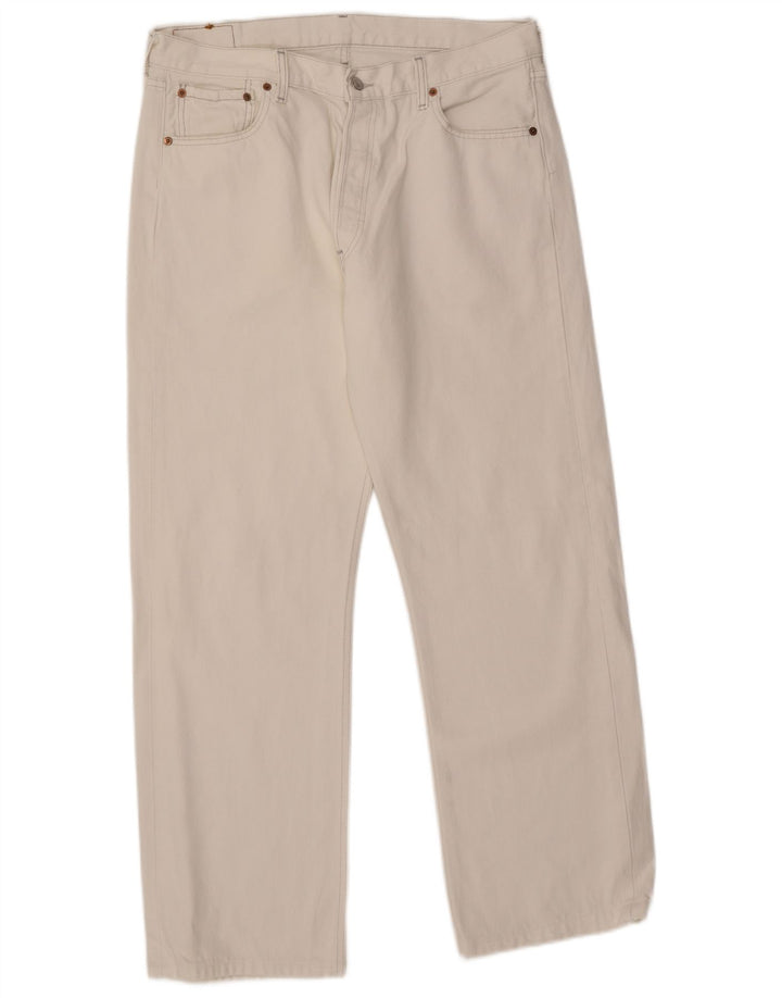 Levi's Masculino 501 Straight Jeans W36 L30 Algodão Branco