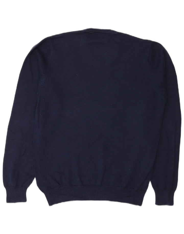 Suéter masculino Marks & Spencer regular fit com decote em V azul marinho médio