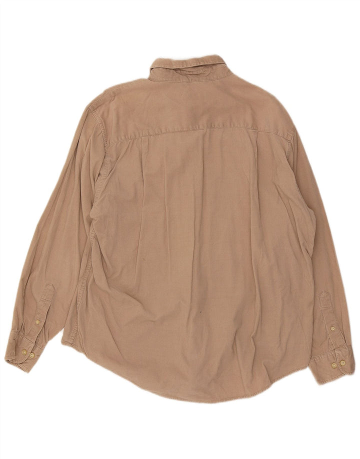 Camisa masculina de veludo cotelê Izod grande algodão bege