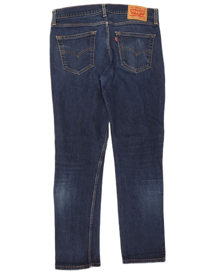 Levi's Masculino 511 Slim Jeans W34 L32 Azul Marinho Algodão