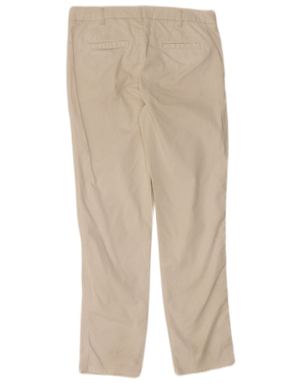 Benetton Womens Slim Chino Calças UK 10 Pequeno W32 L28 Algodão Branco