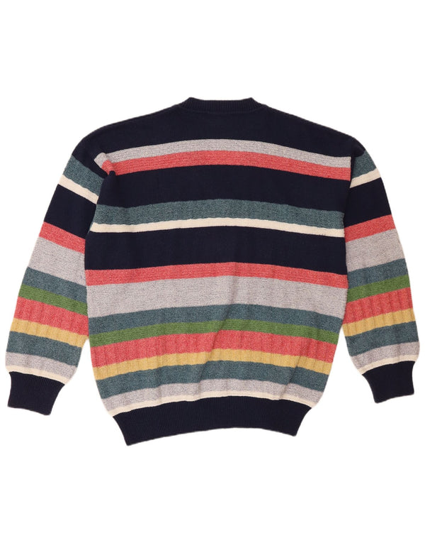 Suéter masculino Baroni com decote em V IT 54 XL algodão listrado multicolorido