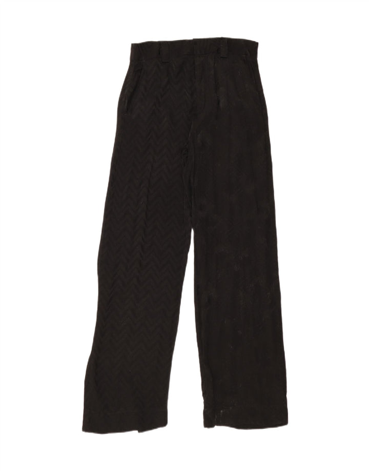 Desigual Calça Chino Feminina Perna Larga EU 36 Pequeno W28 L30 Preto Patchwork