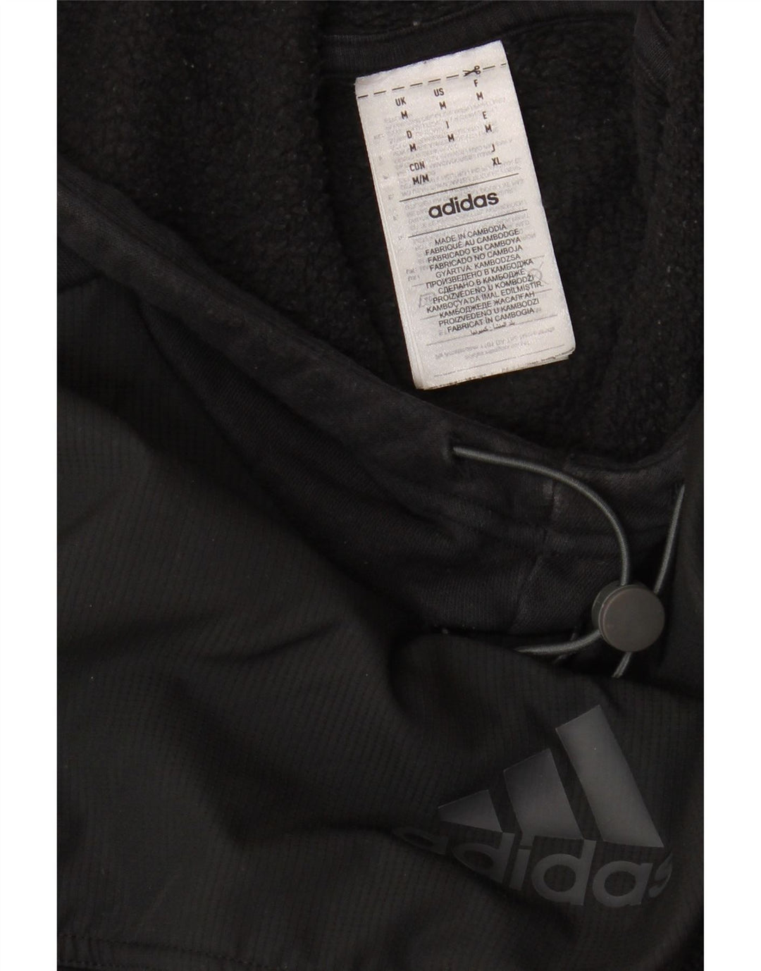 ADIDAS Mens Hoodie Jumper Médio Algodão Preto