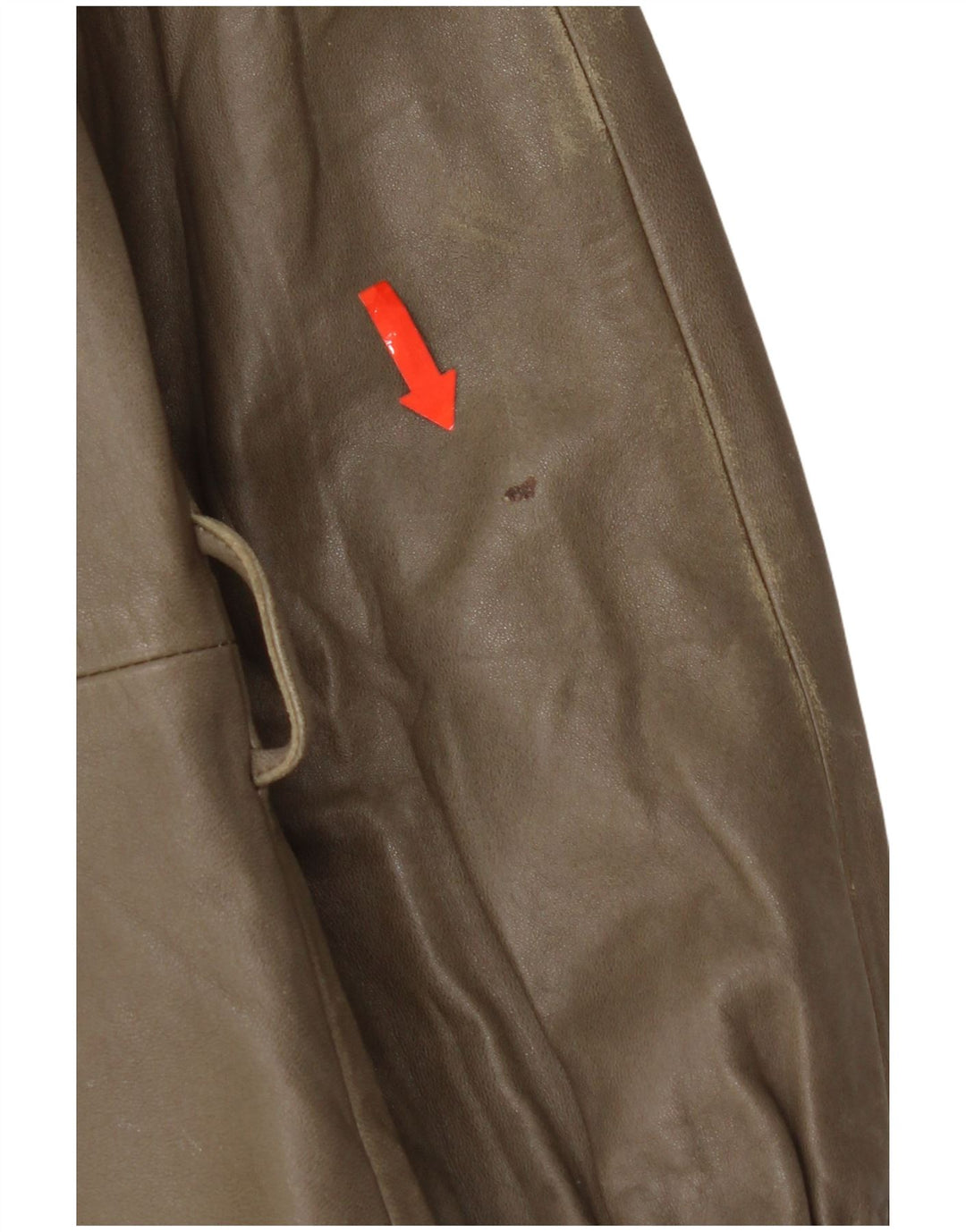 Jaqueta de couro feminina vintage IT 44 couro cáqui médio