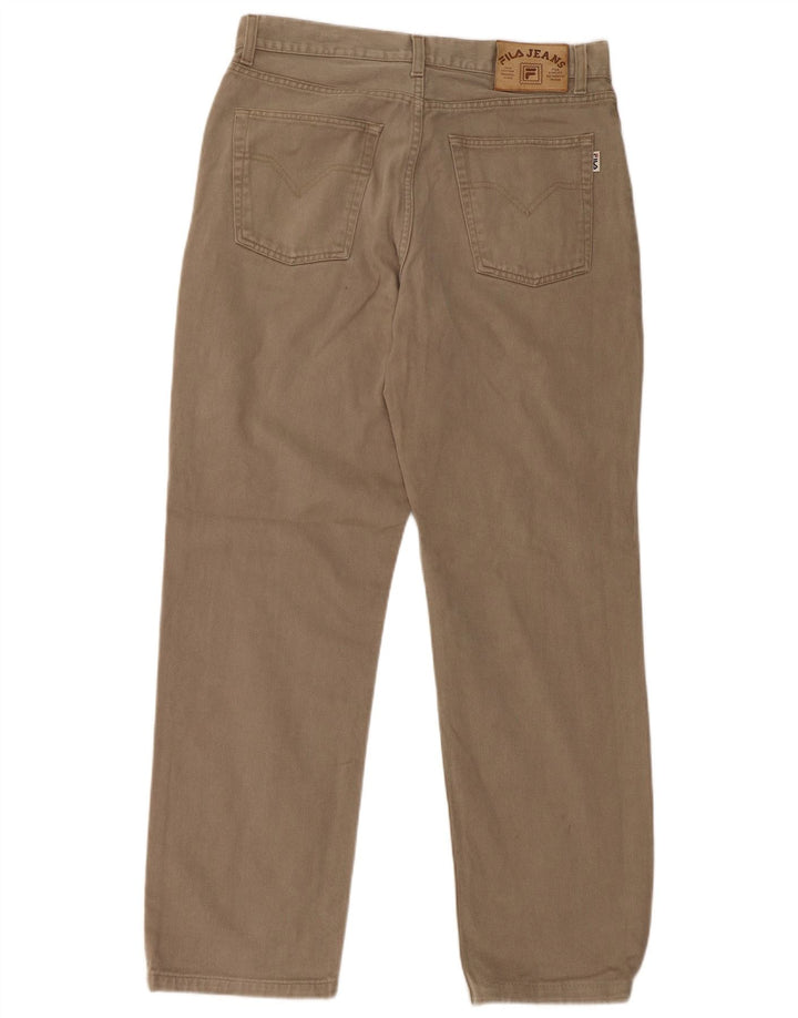 FILA Mens Straight Jeans IT 50 Grande W32 L30 Algodão Bege