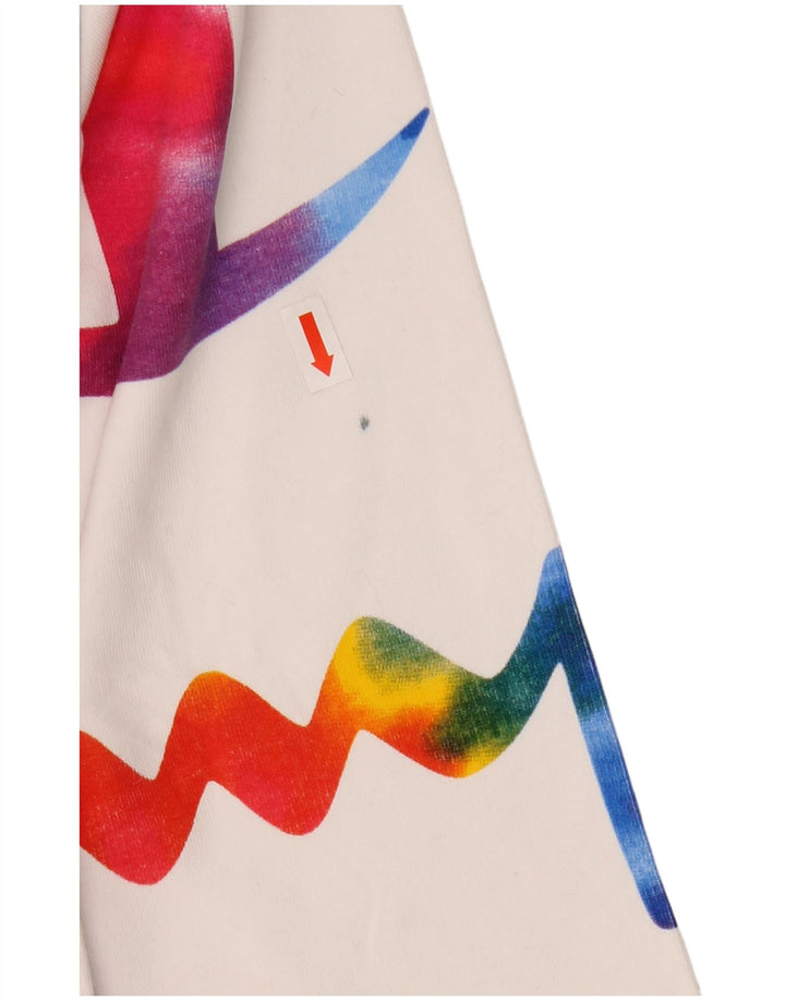 CHAMPION Suéter feminino oversized com estampa gráfica UK 6 XS branco