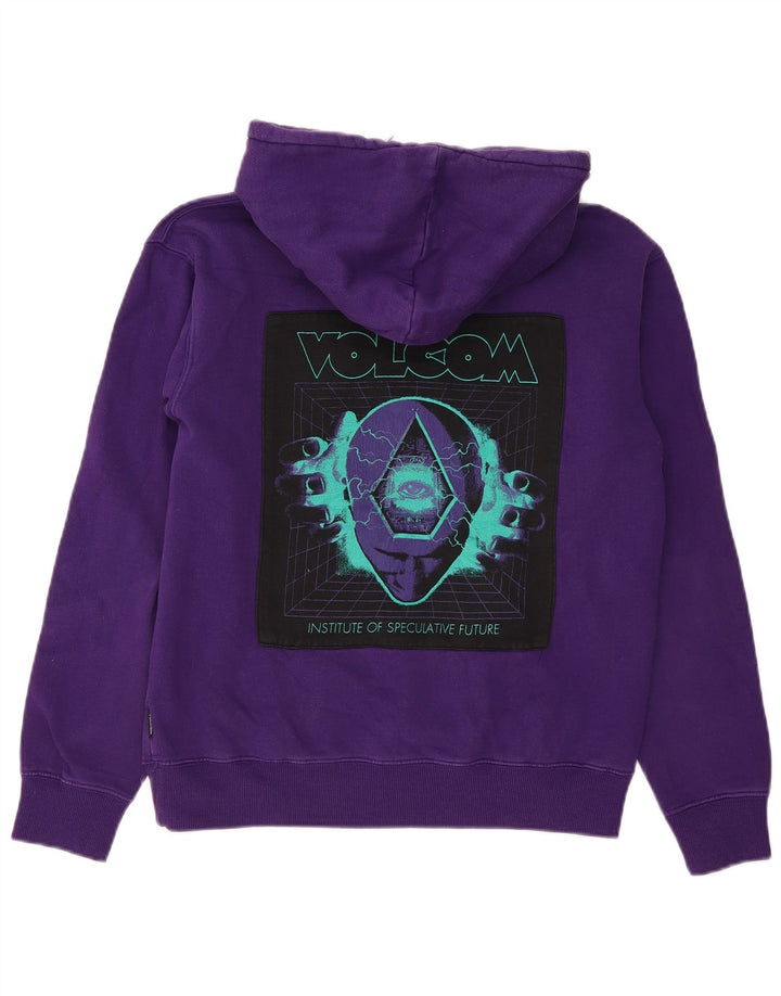 VOLCOM feminino gráfico oversized moletom com capuz Reino Unido 10 pequeno roxo