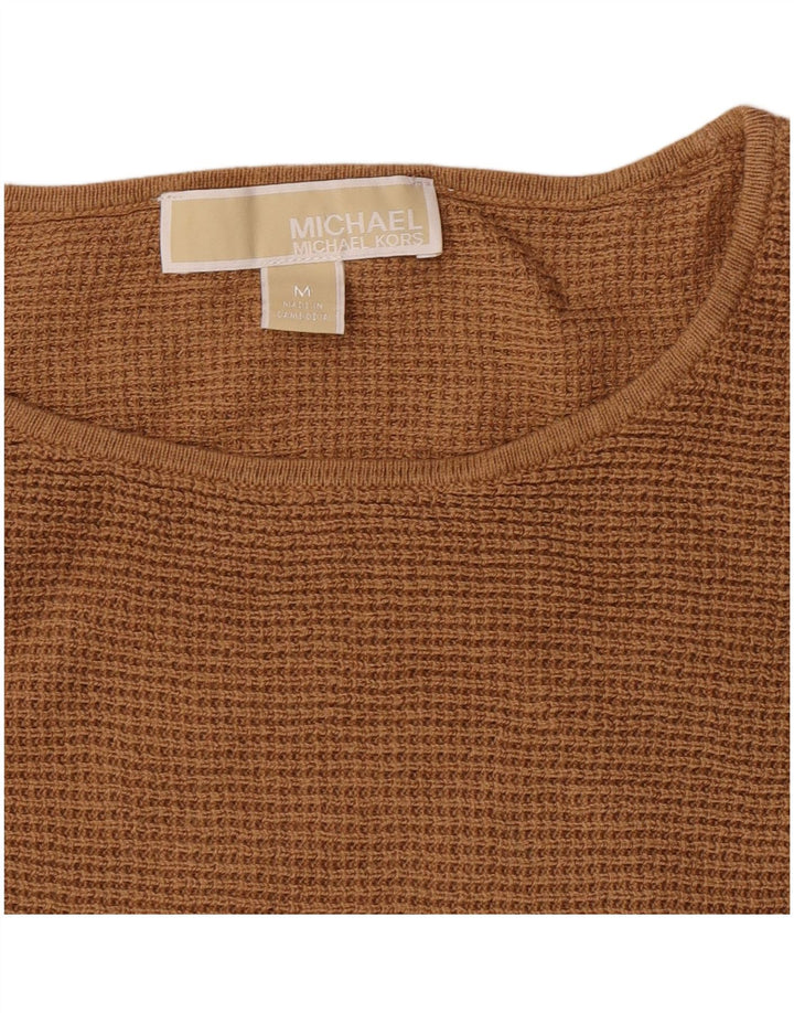 Suéter feminino Michael Kors com gola canoa Reino Unido 14 médio bege