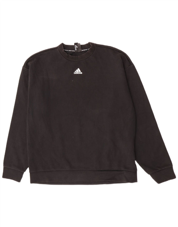 Adidas Mens Moletom Jumper Grande Algodão Preto