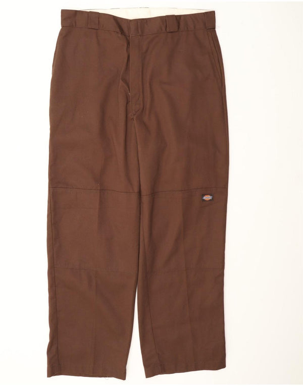 Calças cargo retas masculinas Dickies W36 L31 poliéster marrom