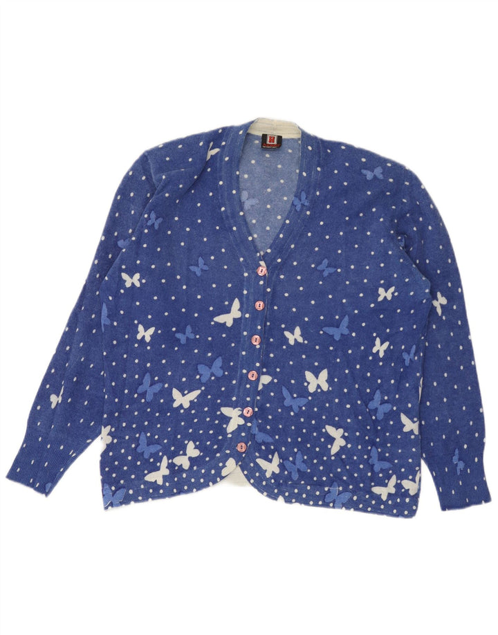 Conjunto de saia feminina Heron de 2 peças Reino Unido 14 médio W34 borboleta manchada azul