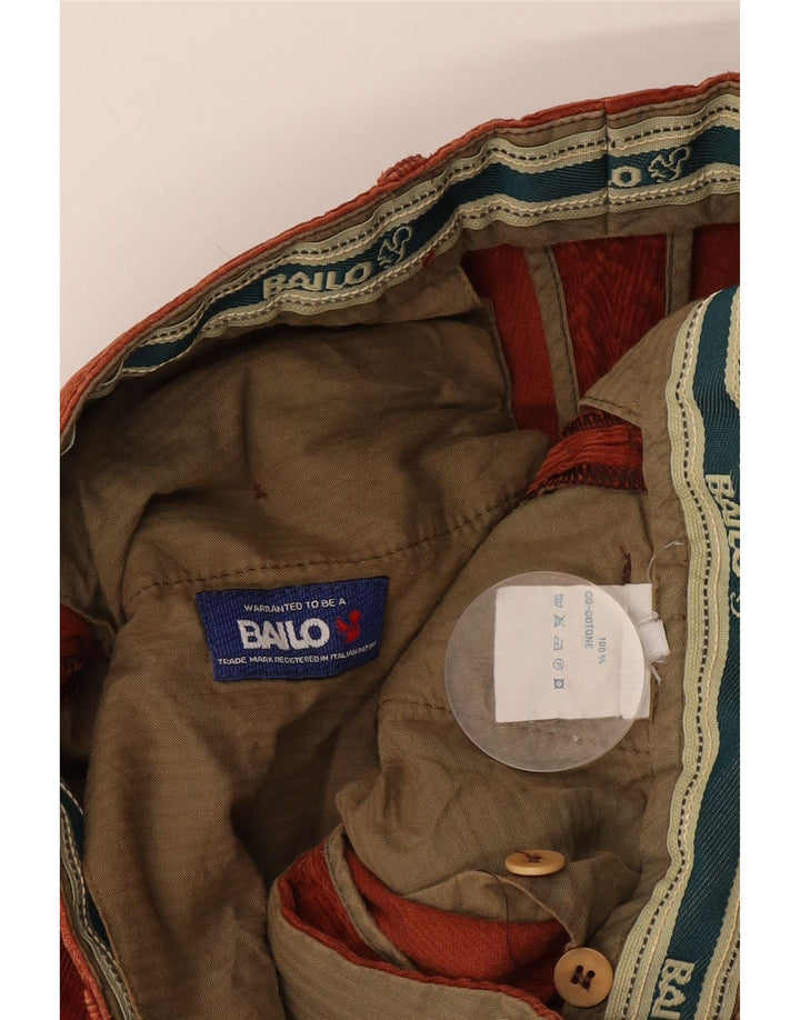 Calça masculina de veludo cotelê Bailo W34 L32 algodão laranja