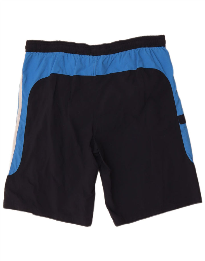 Shorts de natação masculinos Adidas Cargo grande poliéster colorblock azul marinho