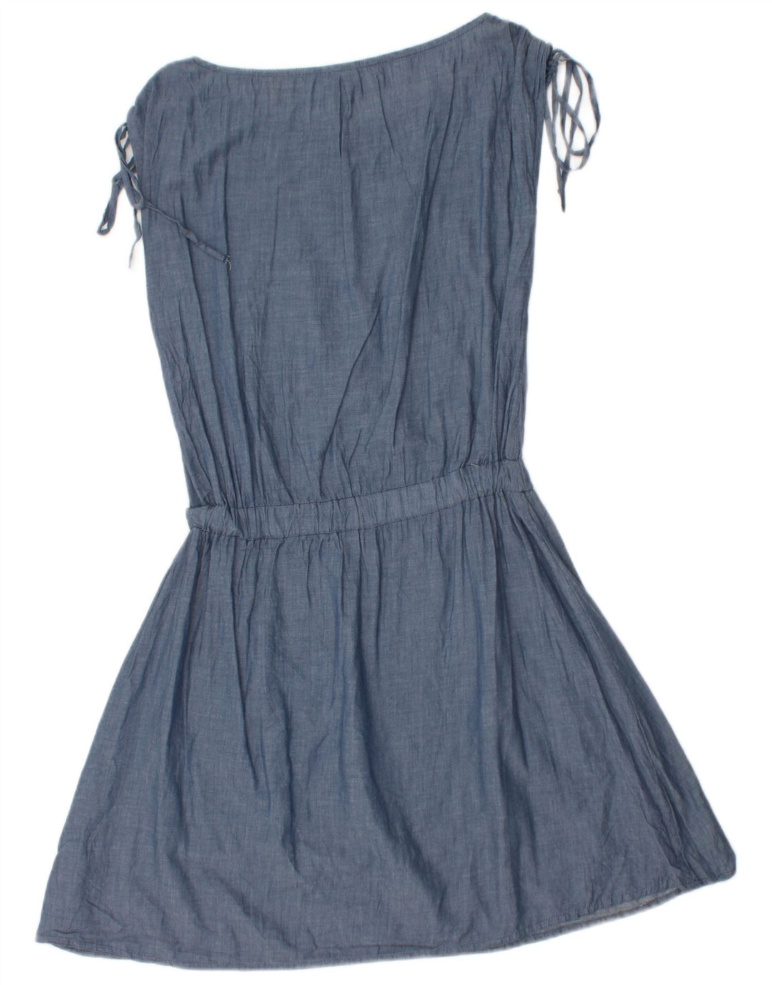 Vestido feminino CONVERSE sem mangas evasê UK 10 algodão azul pequeno