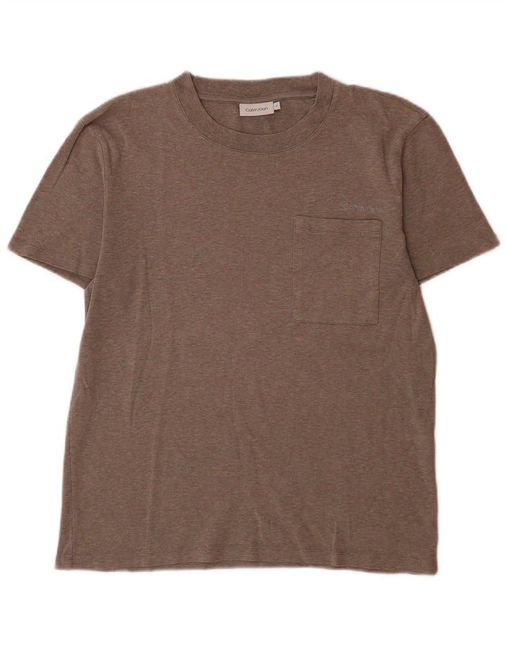 Camiseta masculina Calvin Klein marrom médio