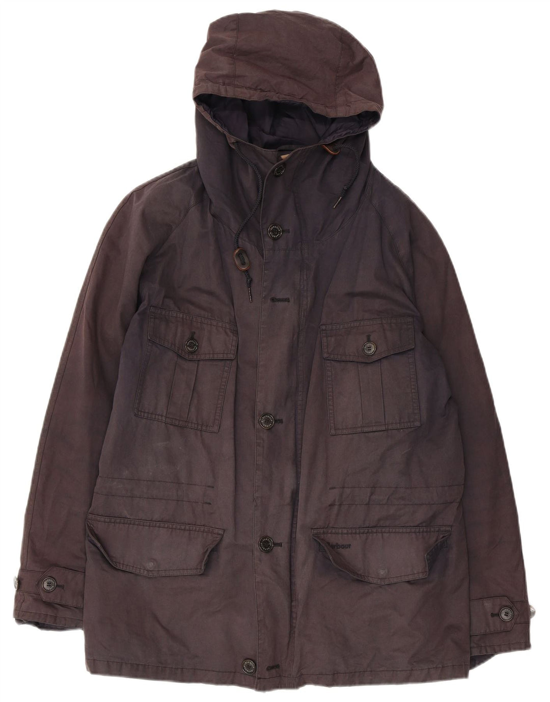 Jaqueta impermeável masculina com capuz Barbour UK 38 algodão azul marinho médio