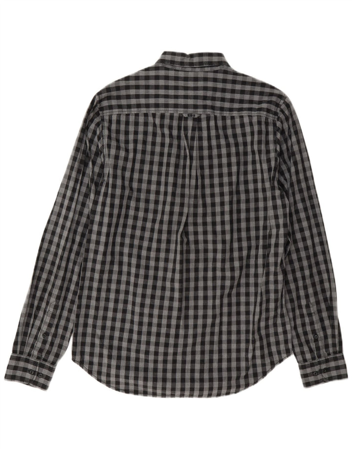 Camisa masculina Superdry Osaka cinza médio algodão guingão
