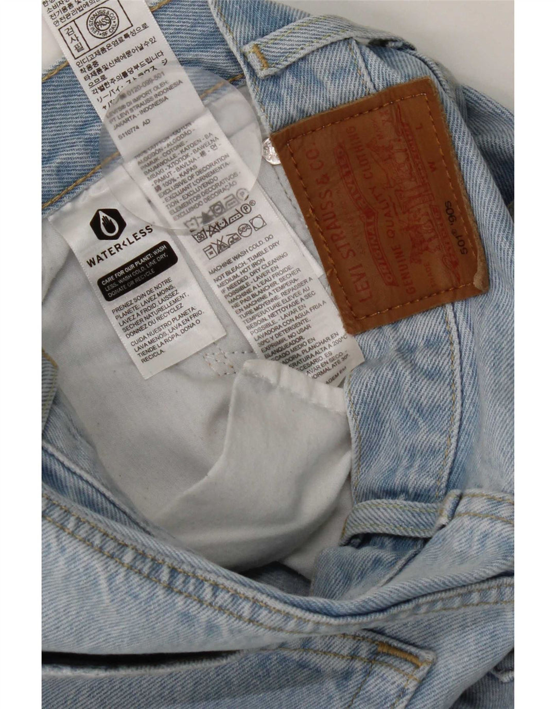 Calça jeans feminina Levi's 501 Straight W25 L32 azul algodão