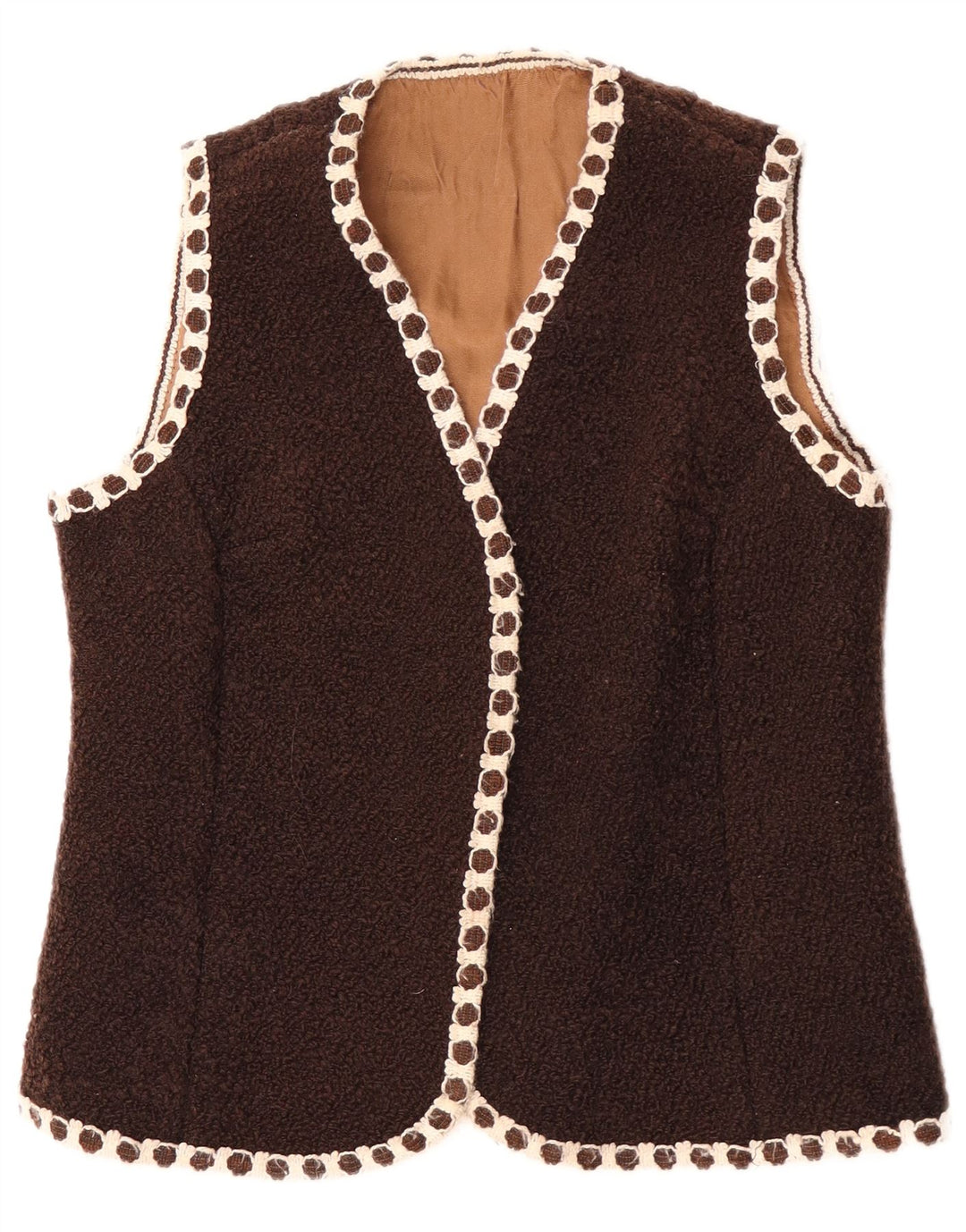 Colete feminino vintage UK 14 marrom médio