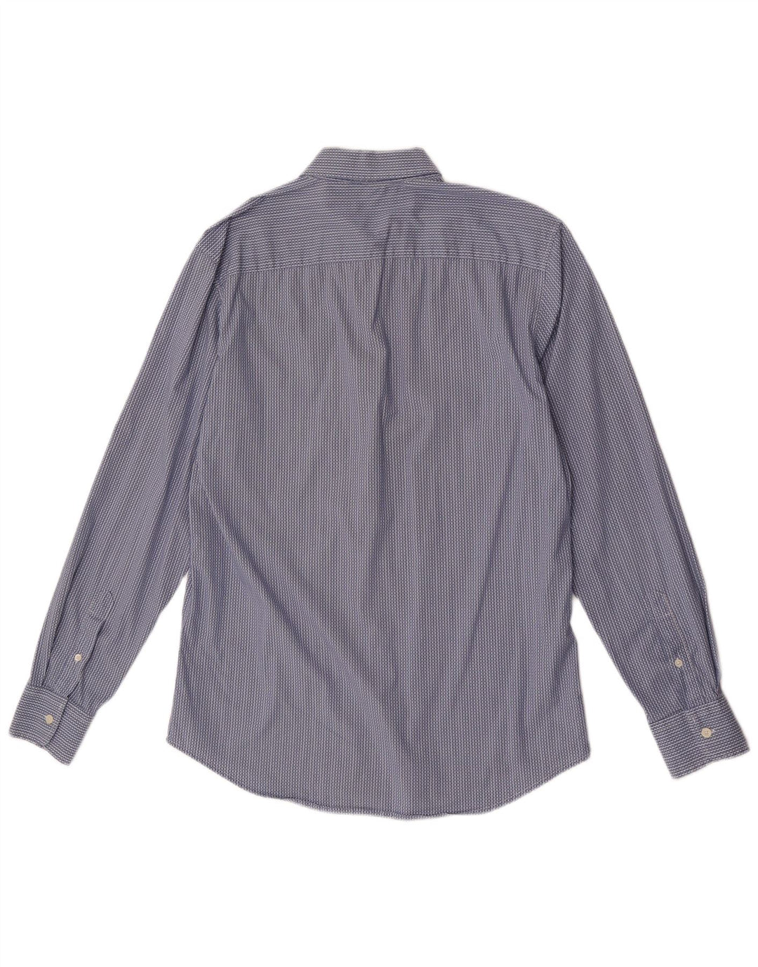 Camisa masculina Benetton grande algodão listrado azul